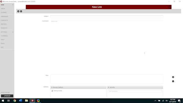 Sending files via link