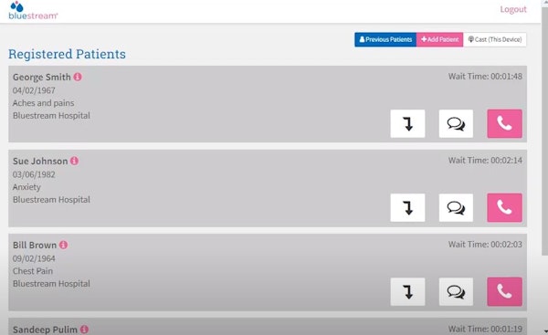 Bluestream Health patient details