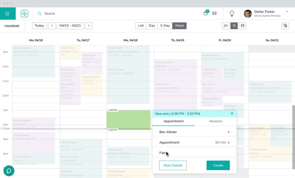 Shore Online Booking calendar