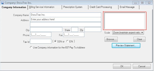 TheraManager DocuTrac contact form screenshot