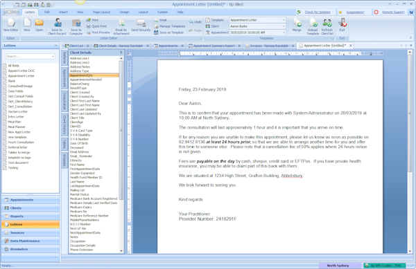 Email communication template