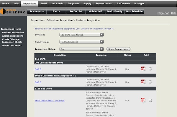 BuildPro inspections