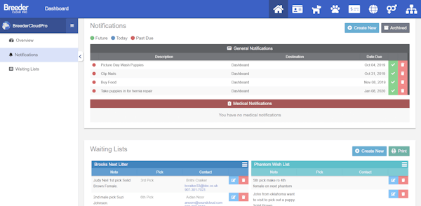 Breeder Cloud Pro notifications