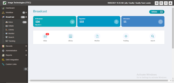 docuTRAK broadcast