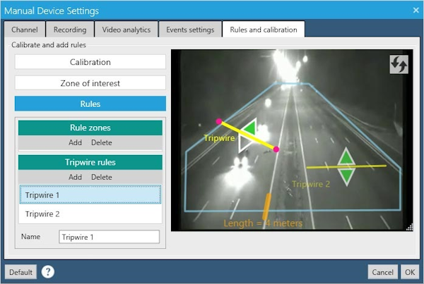 Camlytics rules and calibration