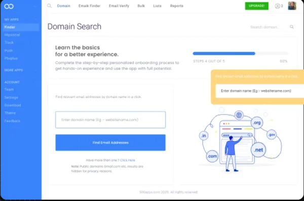 Finder.io domain search