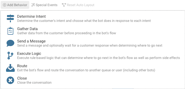 Quiq behavior settings