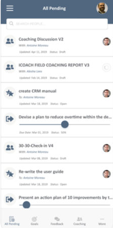 iCoachFirst pending tasks