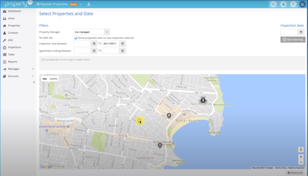 PropertyMe inspection scheduling