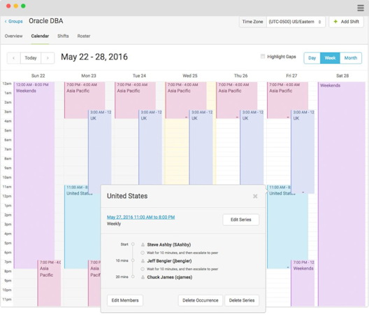 xMatters calendar screenshot