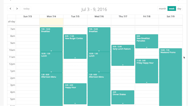 Calendar tool
