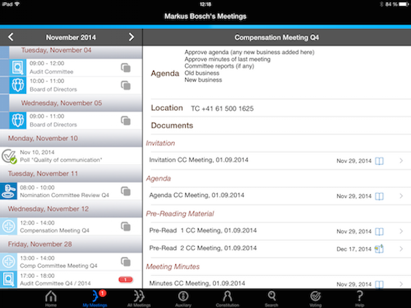 Calendar view