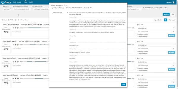 CallMiner Eureka transcript review