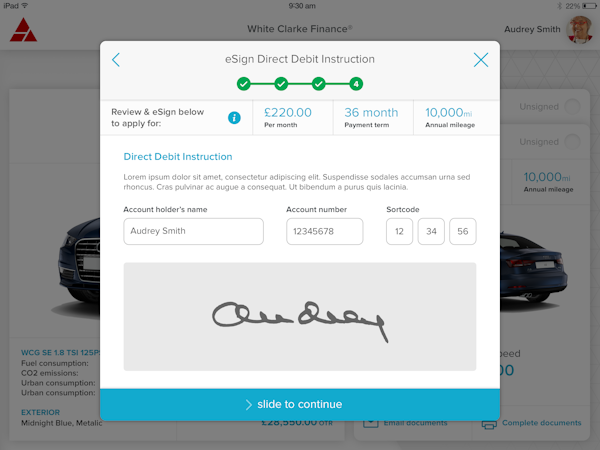 CALMS e-sign screenshot