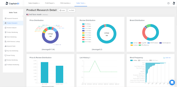 Captain BI product research tool