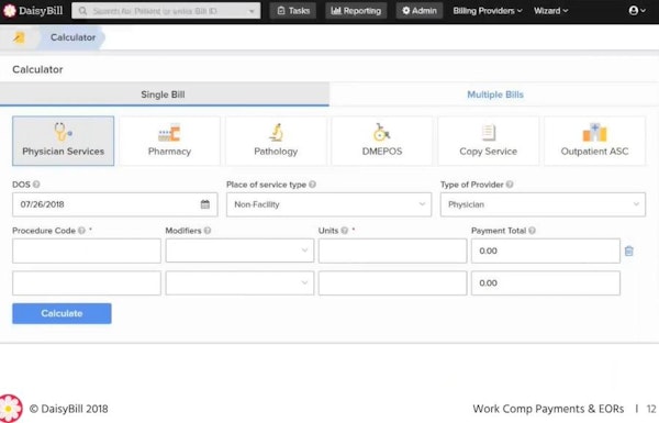 DaisyBill official medical fee schedule calculator