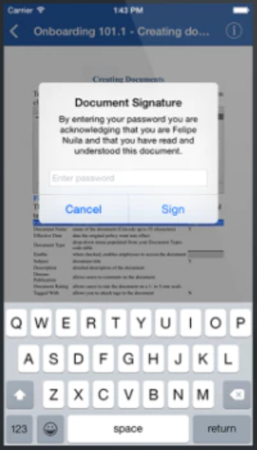 PowerDMS digital signature screenshot