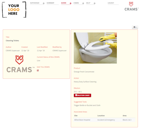 CRAMS risk assessment and method statement