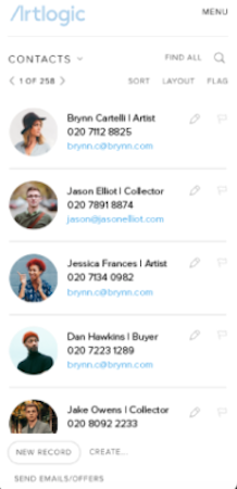 Artlogic contact database
