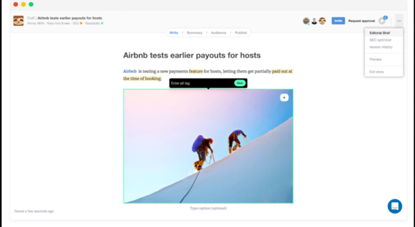 StoryChief create content