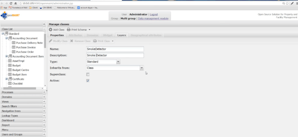 openMaint class lists