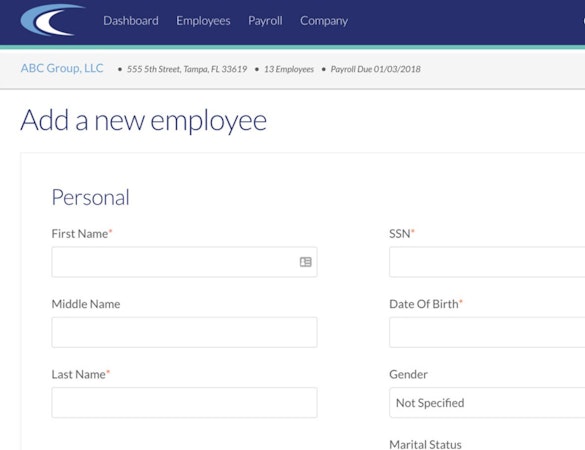 CertiPay Online add new employee