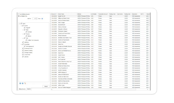 Homeowner Billing Report