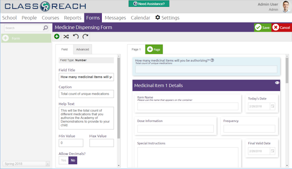 ClassReach forms