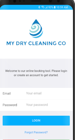 CleanCloud login page