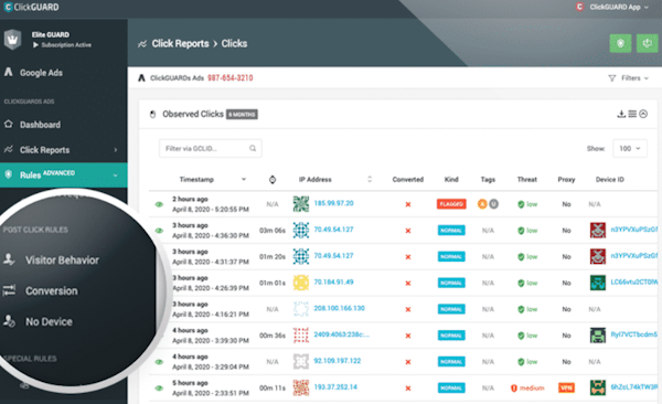 ClickGUARD click reports