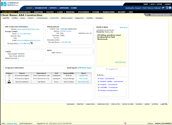 Client profile