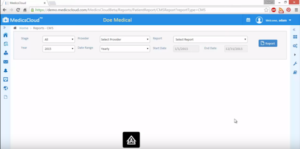 MedicsCloud Suite CMS reports screenshot