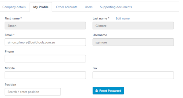Commnia user profile