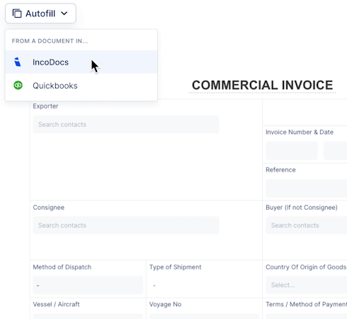 IncoDocs invoice export
