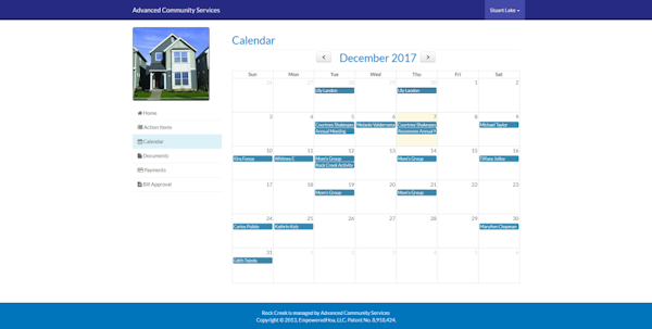 EmpoweredHOA community calendar
