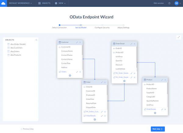Skyvia OData Endpoint wizard