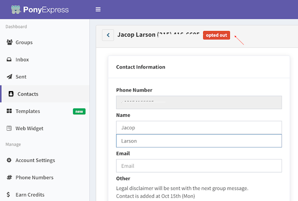Pony Express HQ contacts