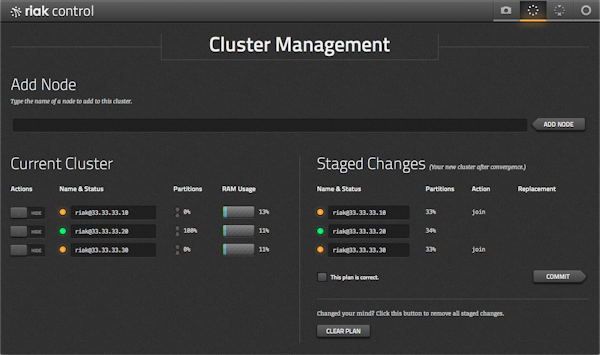 Riak KV cluster management