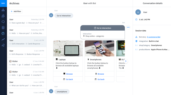 ChatBot conversation archives