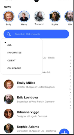Covve contact management