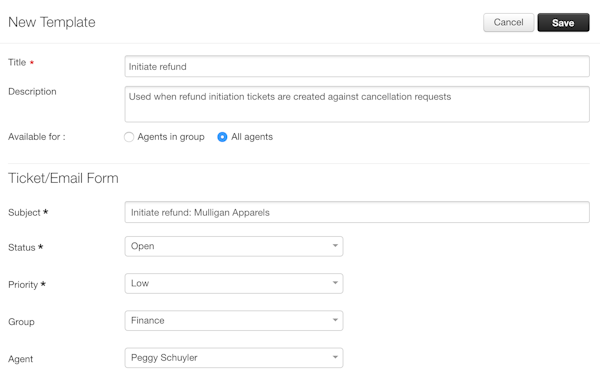 OTRS creating new templates