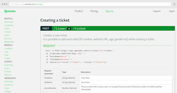 Qminder creating ticket