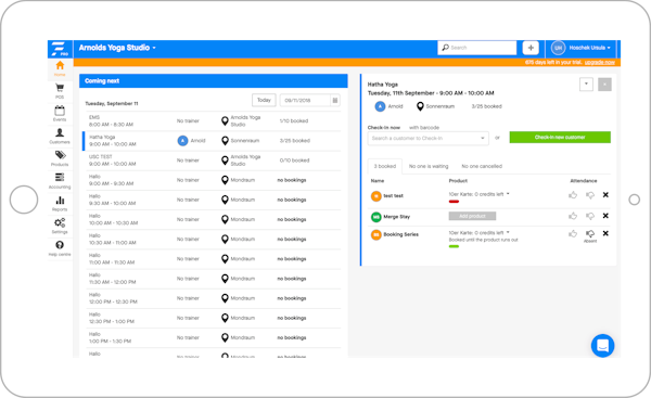 Customer home page