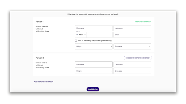 Rentle customer detail screenshot