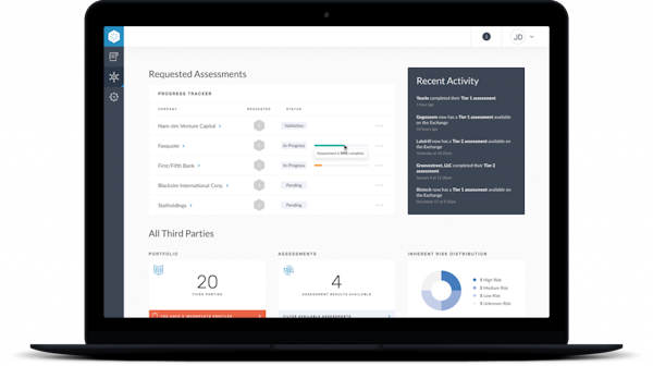 CyberGRX customer dashboard screenshot
