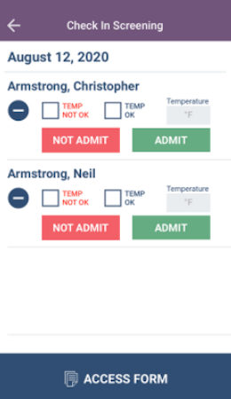 SchoolCues check-in screening