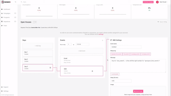 Bonzo messaging setup