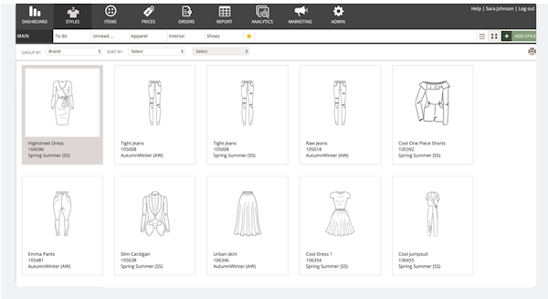 Delogue PLM apparel styles