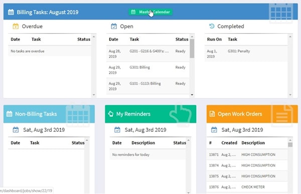 Diversified Billing dashboard