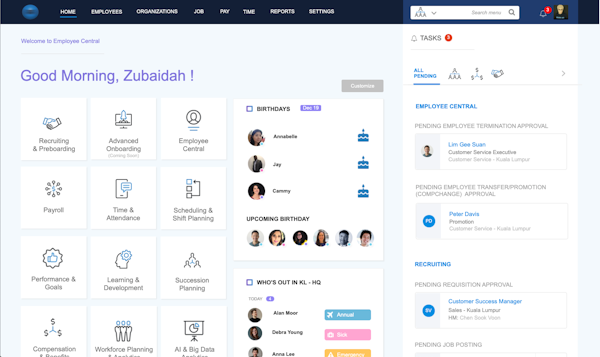 Talentcloud dashboard